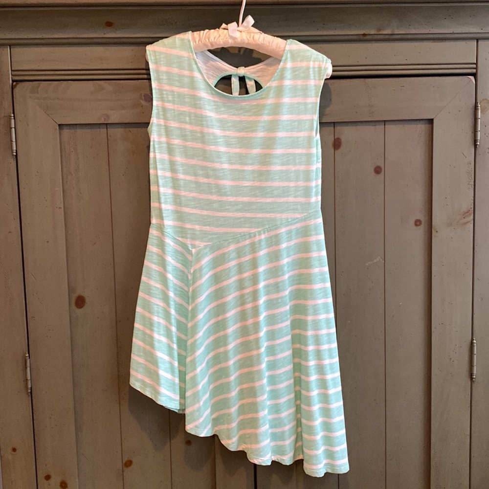 Cat and Jack | Size L (10/12) Girls | Light Mint Green with White Stripes Dress